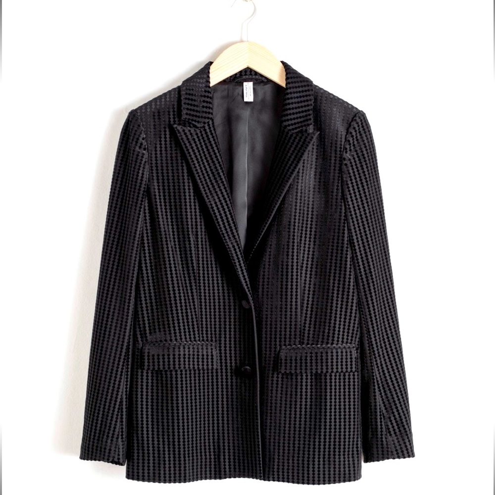 & Other Stories Velvet Embossed Blazer